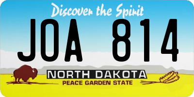 ND license plate JOA814