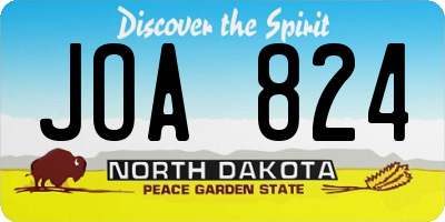 ND license plate JOA824