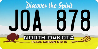 ND license plate JOA878