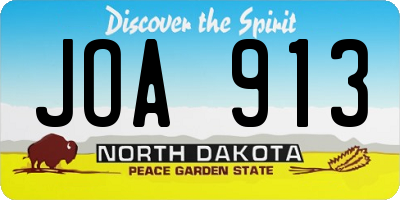 ND license plate JOA913
