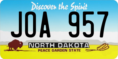ND license plate JOA957