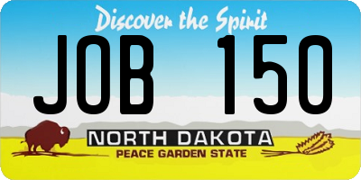 ND license plate JOB150