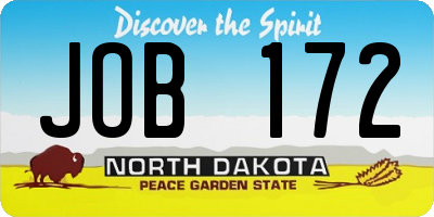 ND license plate JOB172