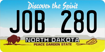 ND license plate JOB280