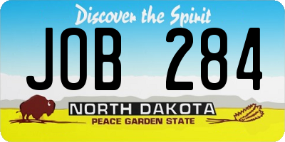 ND license plate JOB284