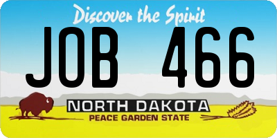 ND license plate JOB466