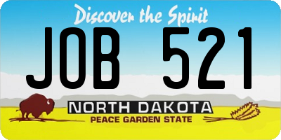 ND license plate JOB521