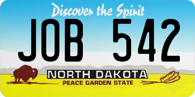 ND license plate JOB542