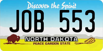 ND license plate JOB553