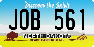 ND license plate JOB561