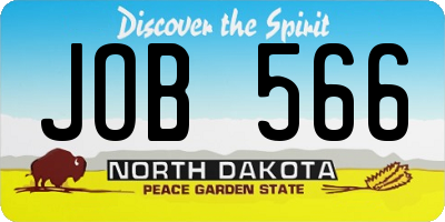 ND license plate JOB566