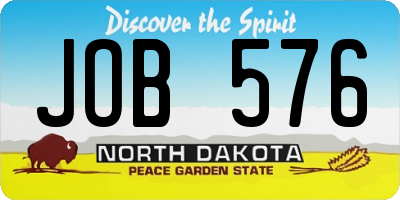 ND license plate JOB576