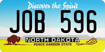 ND license plate JOB596