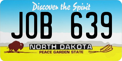 ND license plate JOB639