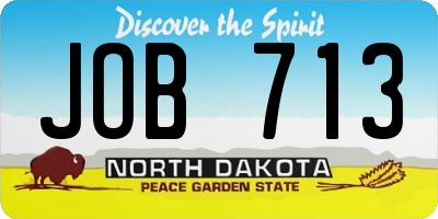 ND license plate JOB713