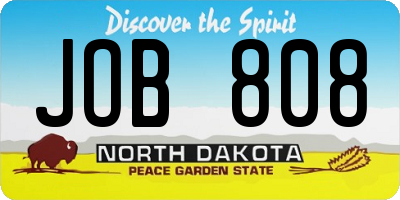 ND license plate JOB808