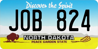 ND license plate JOB824