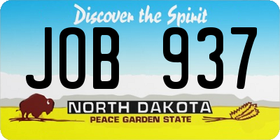 ND license plate JOB937