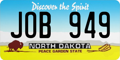 ND license plate JOB949