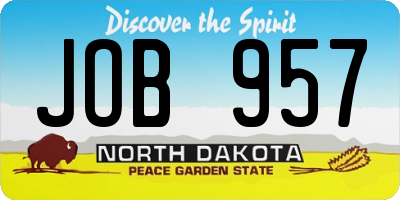 ND license plate JOB957
