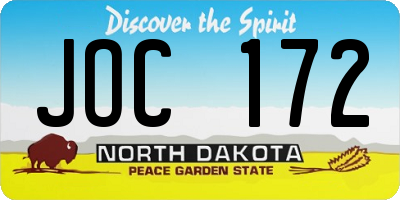 ND license plate JOC172