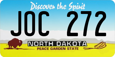 ND license plate JOC272