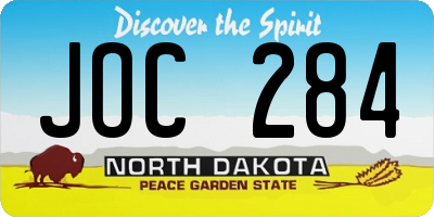 ND license plate JOC284