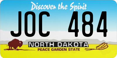 ND license plate JOC484