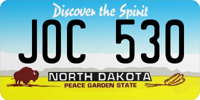 ND license plate JOC530