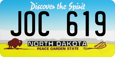 ND license plate JOC619