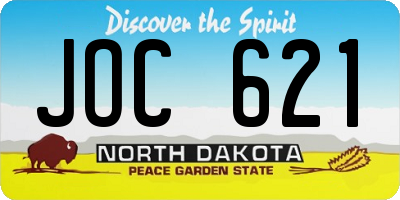 ND license plate JOC621