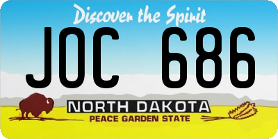 ND license plate JOC686