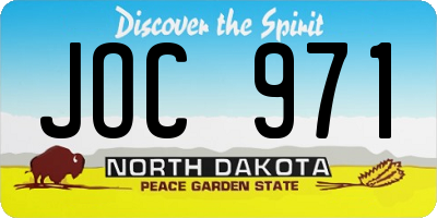 ND license plate JOC971