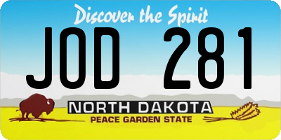 ND license plate JOD281
