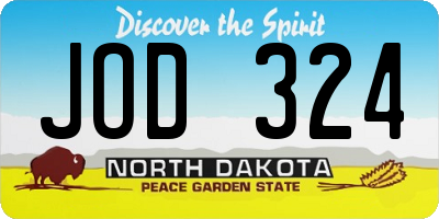 ND license plate JOD324
