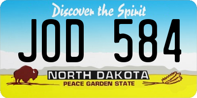 ND license plate JOD584