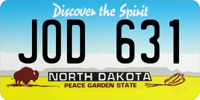 ND license plate JOD631