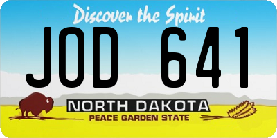 ND license plate JOD641