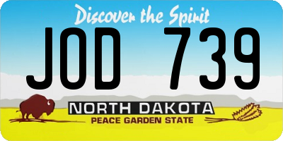 ND license plate JOD739
