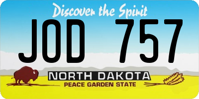 ND license plate JOD757