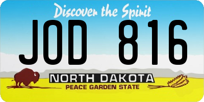 ND license plate JOD816
