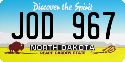 ND license plate JOD967