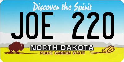 ND license plate JOE220