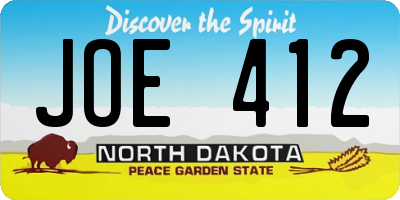 ND license plate JOE412