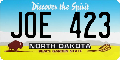 ND license plate JOE423