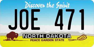 ND license plate JOE471