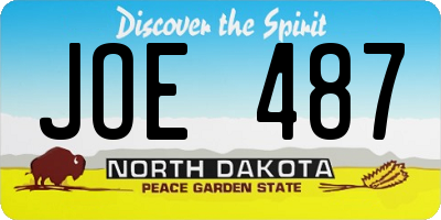 ND license plate JOE487
