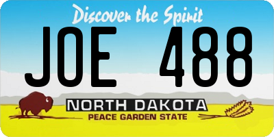 ND license plate JOE488
