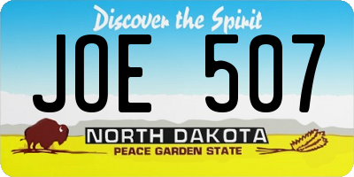 ND license plate JOE507