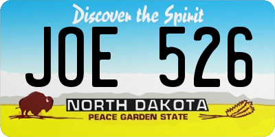 ND license plate JOE526
